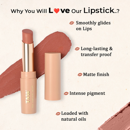 The Natural Wash Silky Matte Fusion Longstay Bullet Lipstick - Earthy Brown