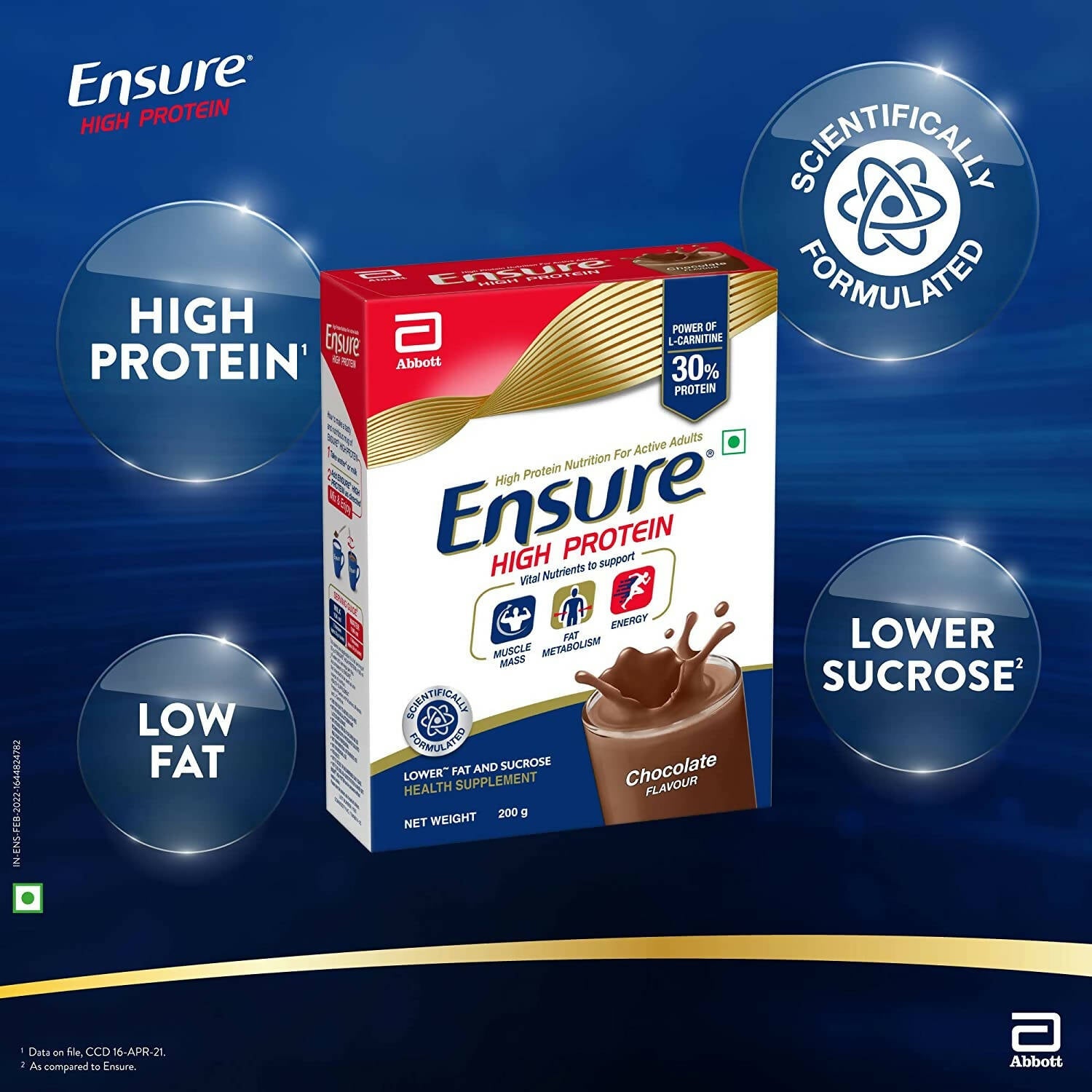 Ensure High Protein Drink for Physically Active Adults - Chocolate