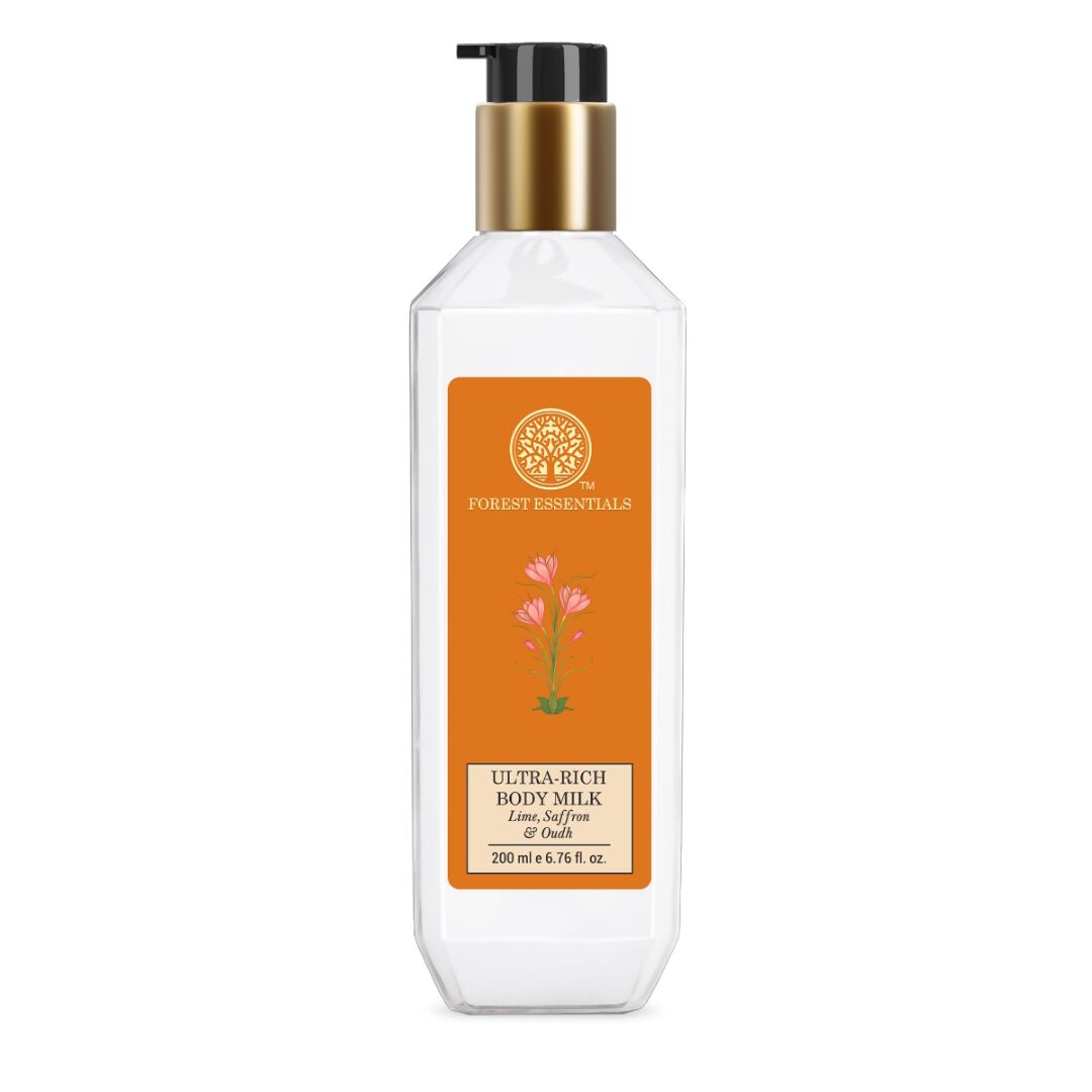 Forest Essentials Ultra-Rich Body Milk Lime Saffron & Oudh - Drmedicart
