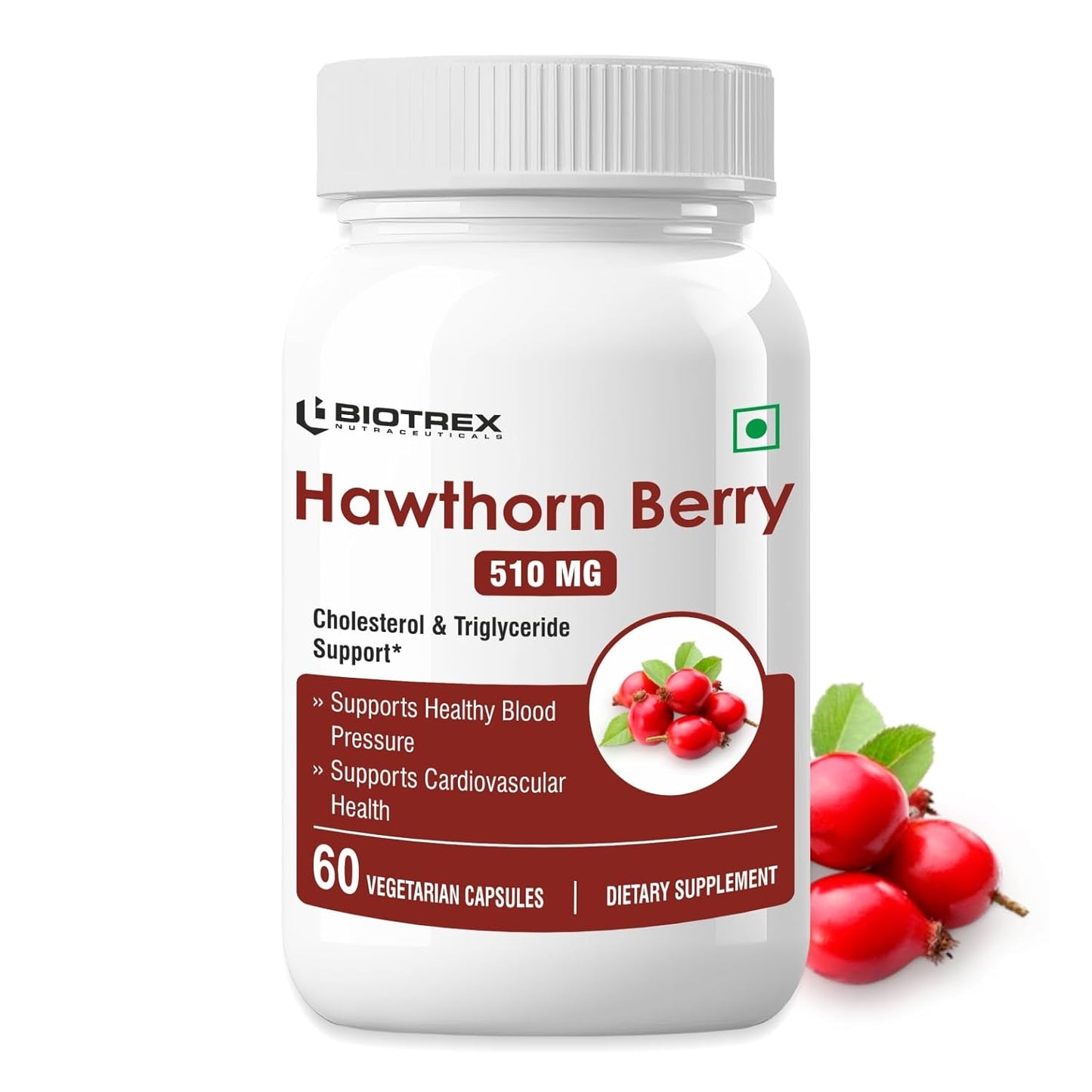 Biotrex Hawthorn Berry 510Mg Veg Capsules