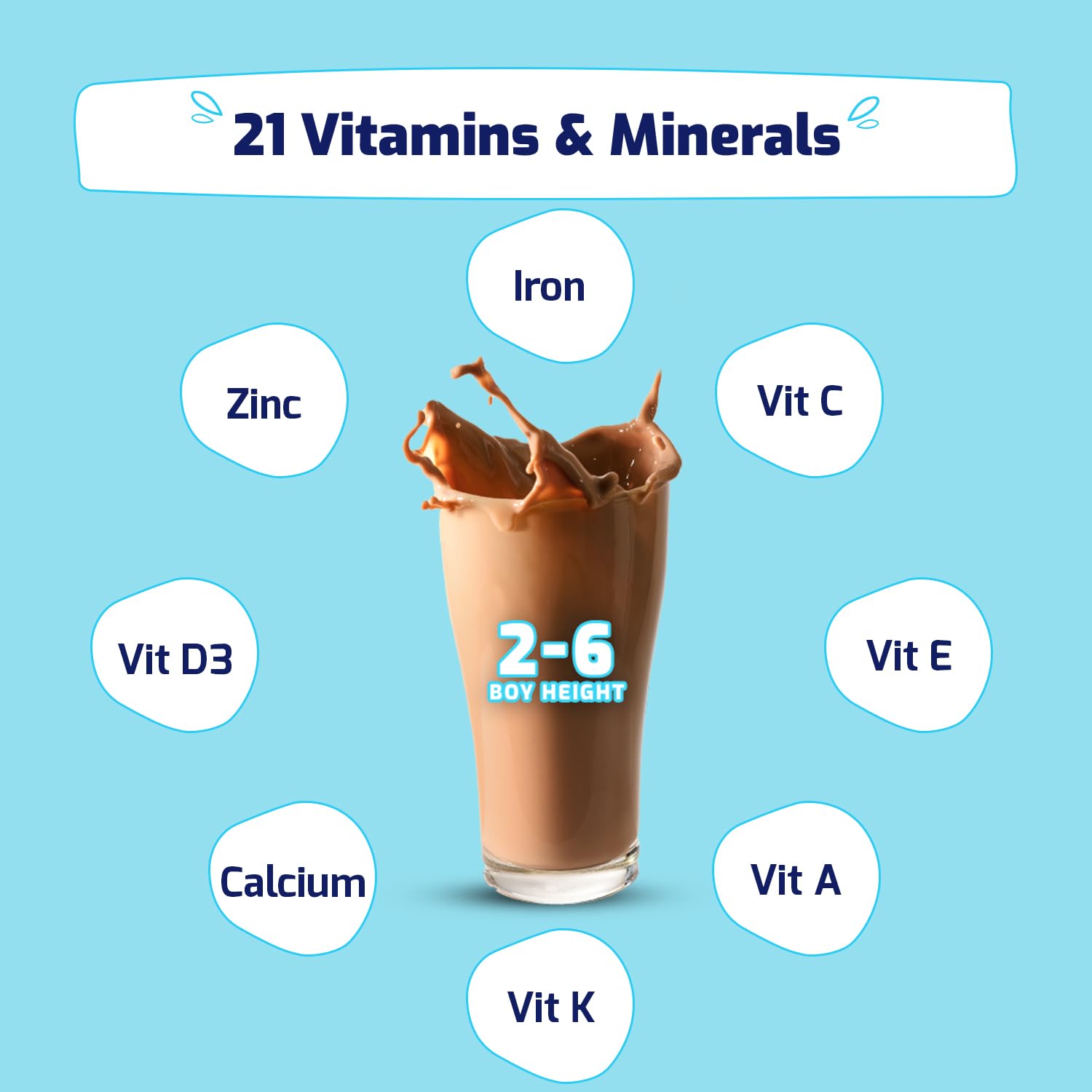 Gritzo Supermilk Height+ For 2-6Y Boys/Girls - Double Chocolate Flavor