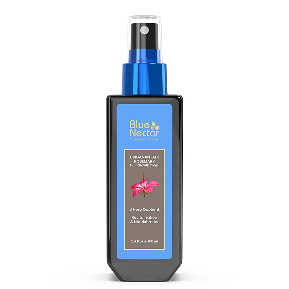 Buy Blue Nectar Briganantadi Hair Tonic with Almond Rosemary Oil for Hair Growth from DrMediCart, Ship from India to USA