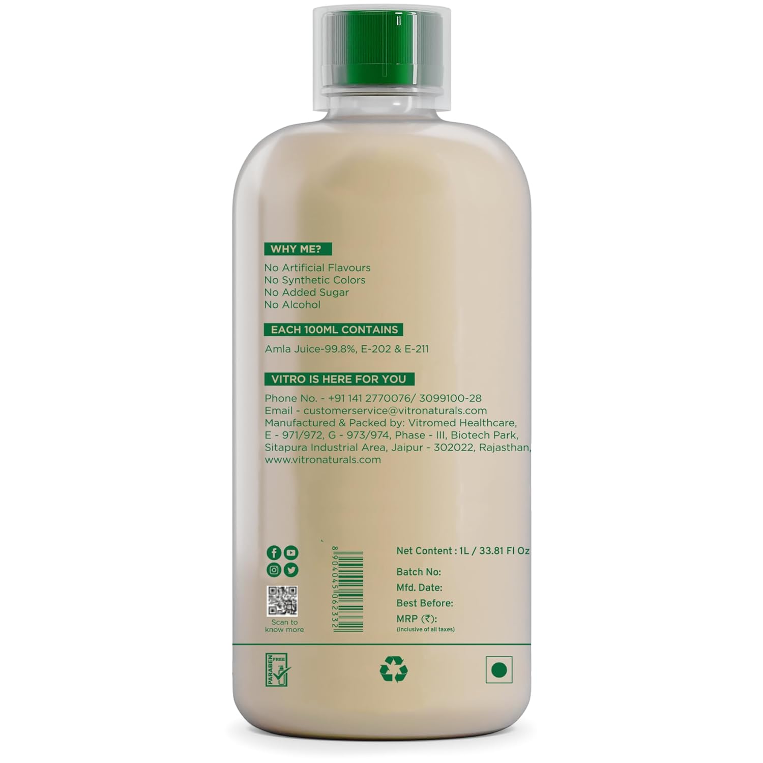 Vitro Naturals Organic Amla Juice I Am Young