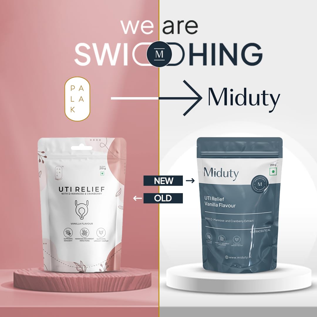Miduty by Palak Notes UTI Relief with D-Mannose And Cranberry-Vanilla Flavor