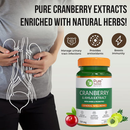 Pure Nutrition Cranberry & Amla Extract Veg Capsules