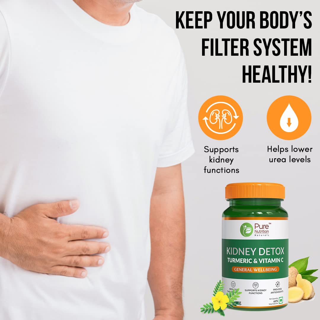 Pure Nutrition Kidney Detox with Turmeric & Vitamin C Veg Capsules