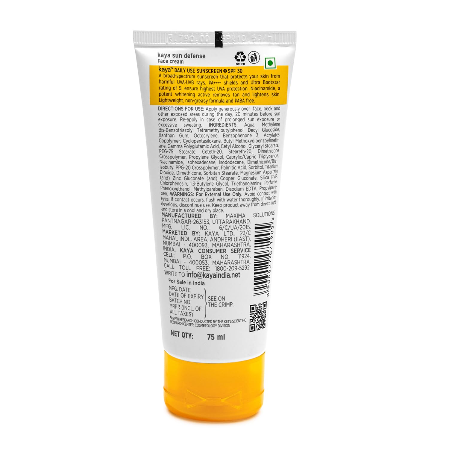 Kaya Daily Moisturising Sunscreen SPF 30
