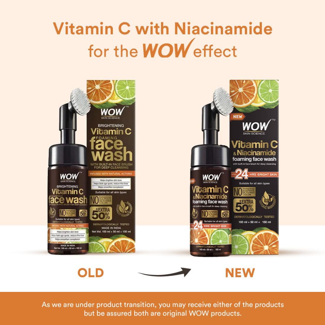 Buy Wow Skin Science Brightening Vitamin C Foaming Face Wash from DrMediCart, Ship from India to USA