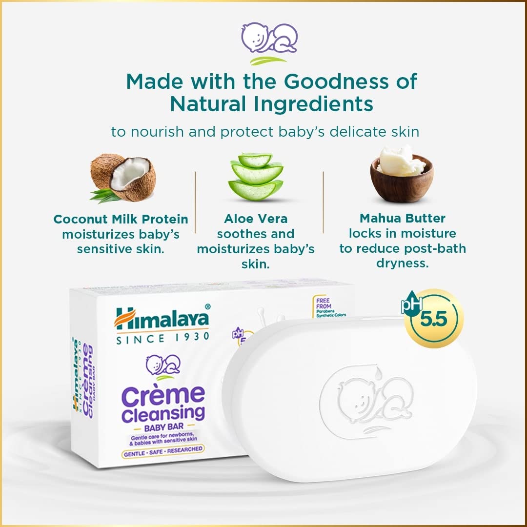 Himalaya Herbals Creme Cleansing Baby Bar For Baby's Sensitive Skin