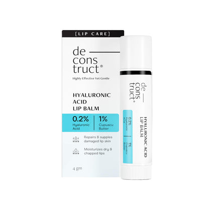 Deconstruct Hyaluronic Acid Lip Balm With 1% Cupuacu Butter - For Fuller lips, Dry Lips, Reduces Flakiness