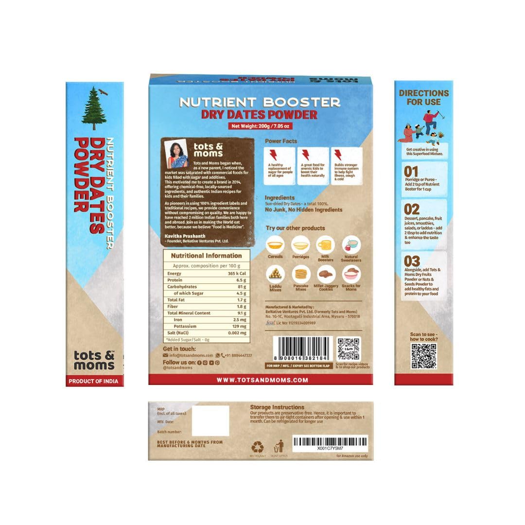 Tots and Moms Organic Dry Dates Powder
