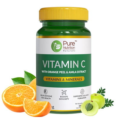 Pure Nutrition Vitamin C with Orange Peel & Amla Extract Veg Tablets