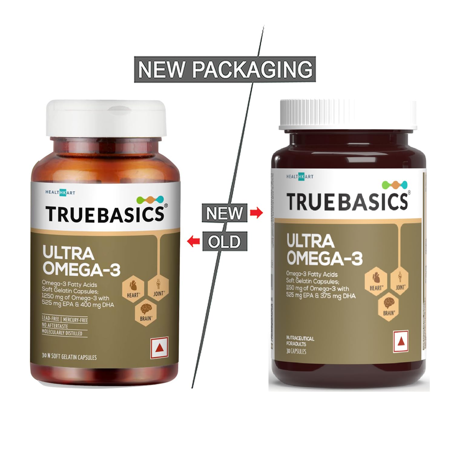 TrueBasics Ultra Omega 3 Fish Oil Capsules for Women & Men