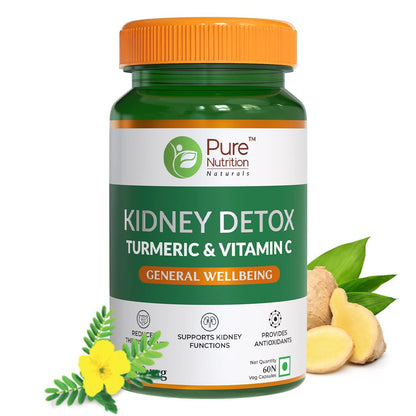 Pure Nutrition Kidney Detox with Turmeric & Vitamin C Veg Capsules