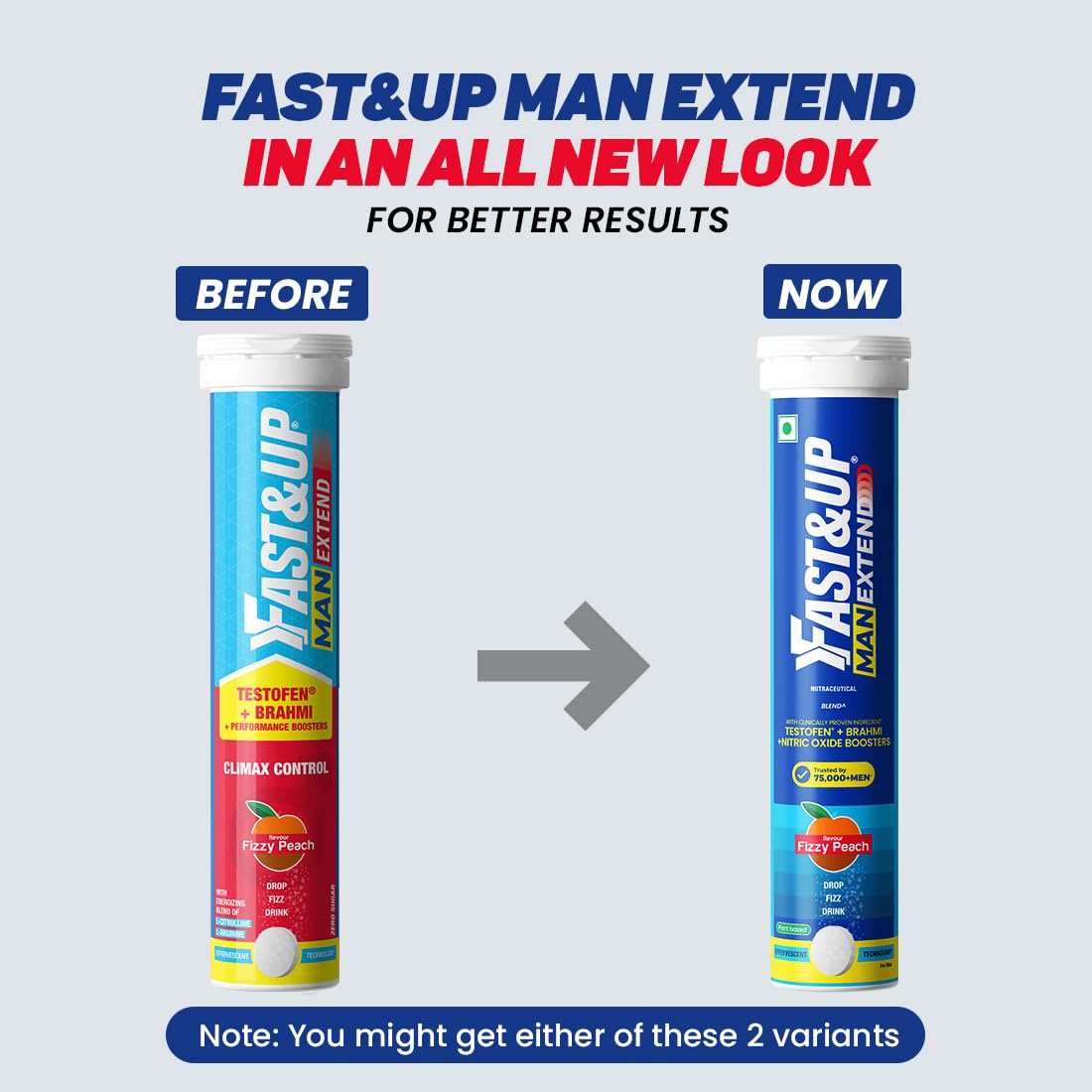 Fast&Up Man Extend Effervescent Tablets - Peach Flavor