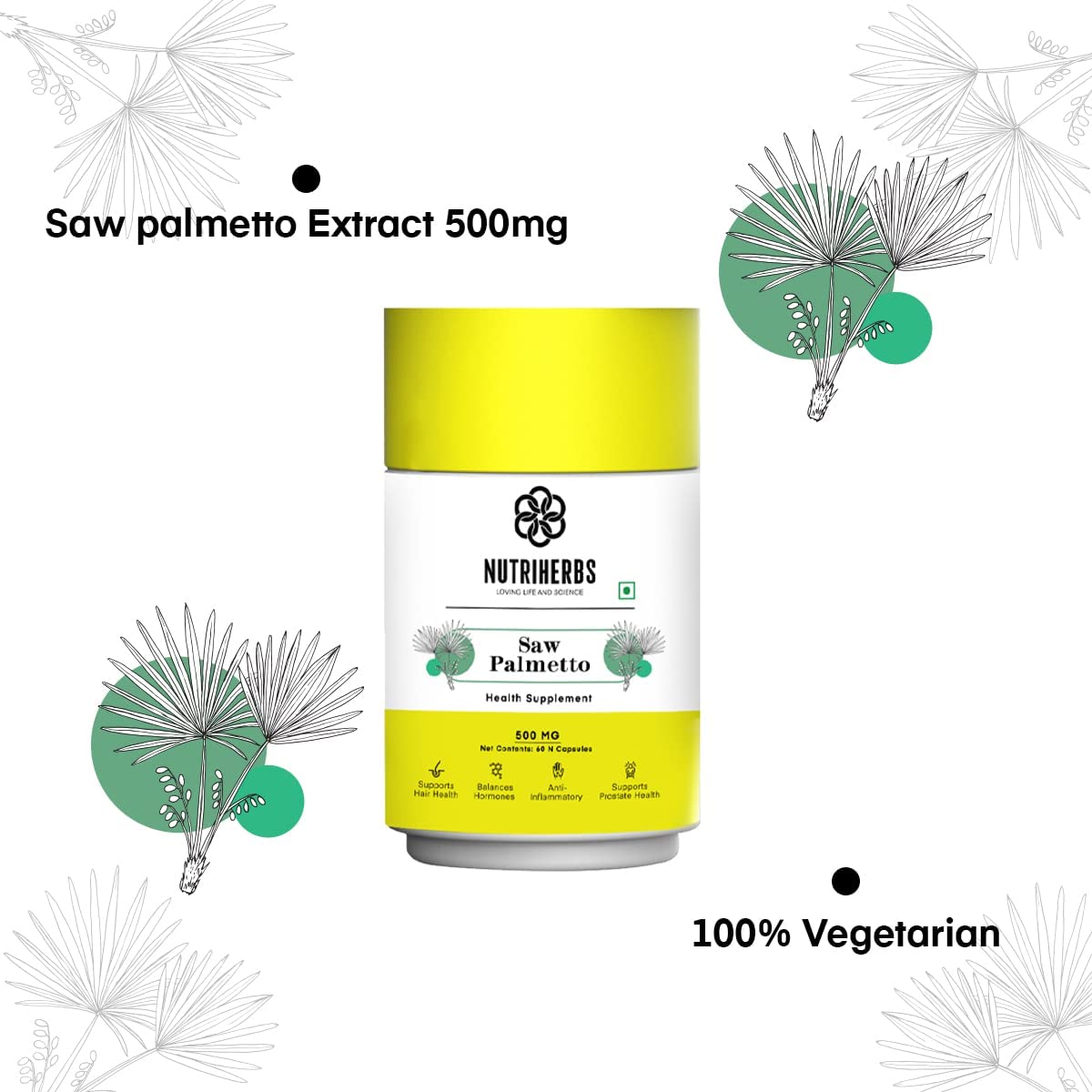 Nutriherbs Saw Palmetto 450mg Capsules