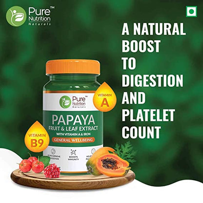 Pure Nutrition Papaya Leaf & Fruit Extract Veg Capsules