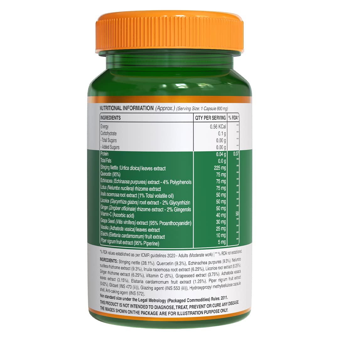 Pure Nutrition Lung Detox with Vitamin C & Grape Seed Extract Veg Capsules