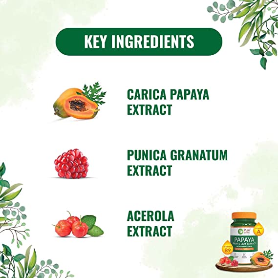 Pure Nutrition Papaya Leaf & Fruit Extract Veg Capsules