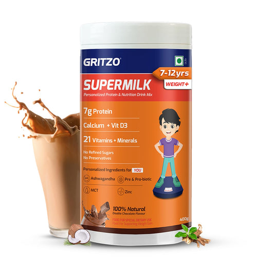 Gritzo Supermilk Weight+ for Boy/Girl 7 to 12 years (Double Chocolate)