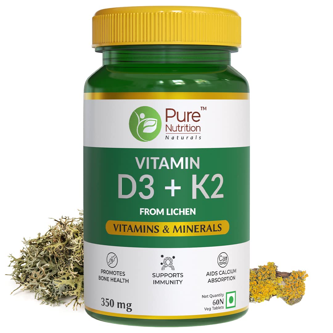 Pure Nutrition Vitamin D3 + K2 from Lichen Veg Tablets