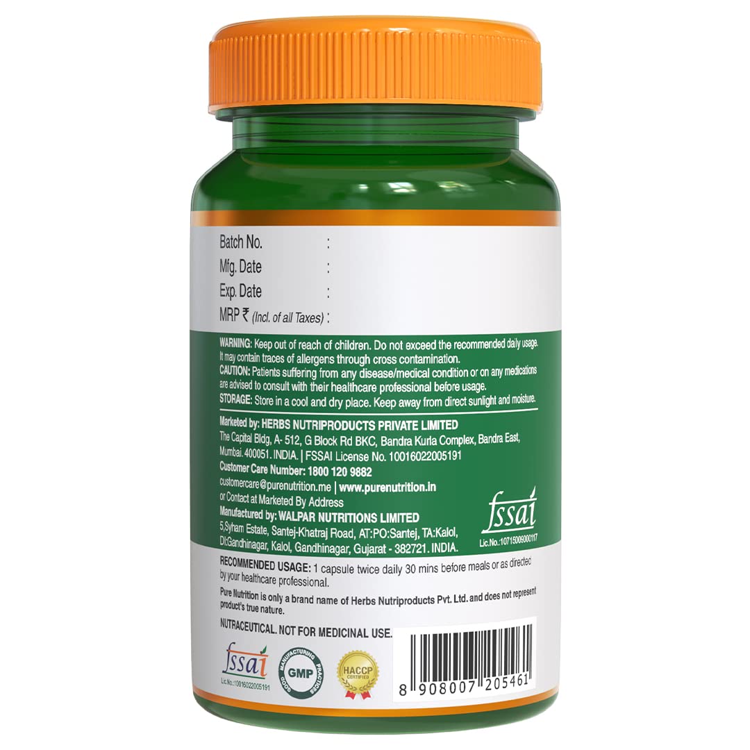 Pure Nutrition Apple Cider Vinegar with Wheat Grass & Spirulina Veg Capsules