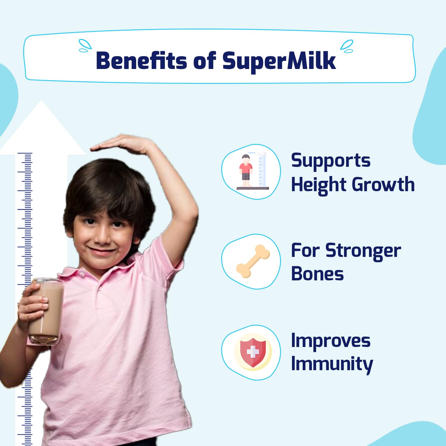 Gritzo Supermilk Height+ For 2-6Y Boys/Girls - Double Chocolate Flavor