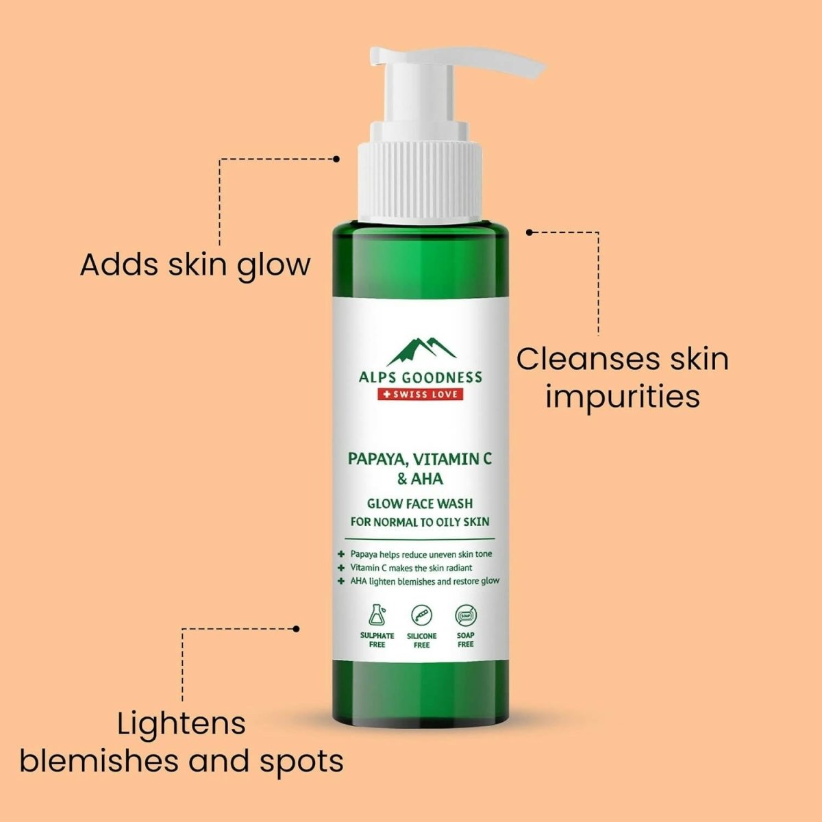 Alps Goodness Papaya, Vitamin C & AHA Glow Face Wash - DrMediCart