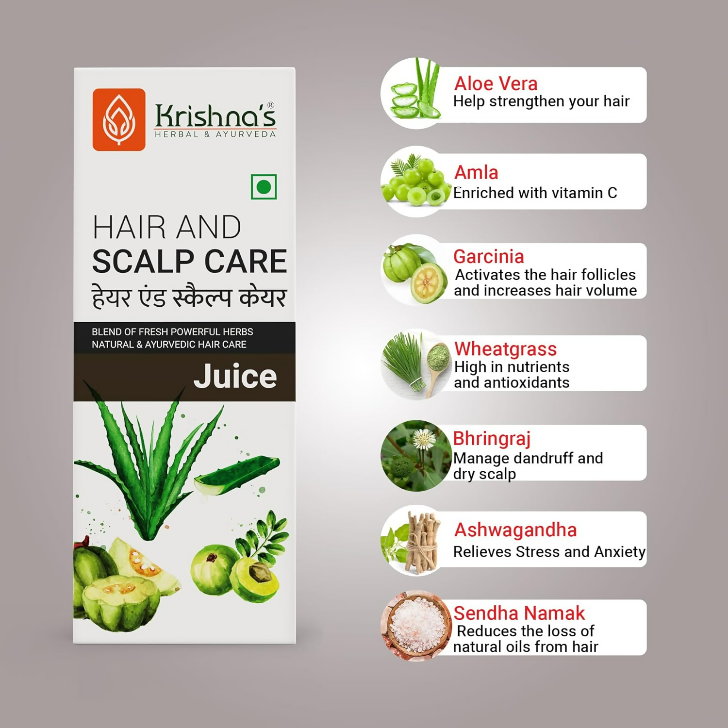 Krishna'S Herbal & Ayurveda Hair & Scalp Care Juice
