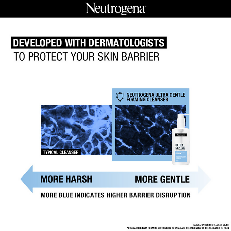 Neutrogena Ultra Gentle Foaming Face Cleanser Protect Skin Moisture  - For Oily & Sensitive Skin