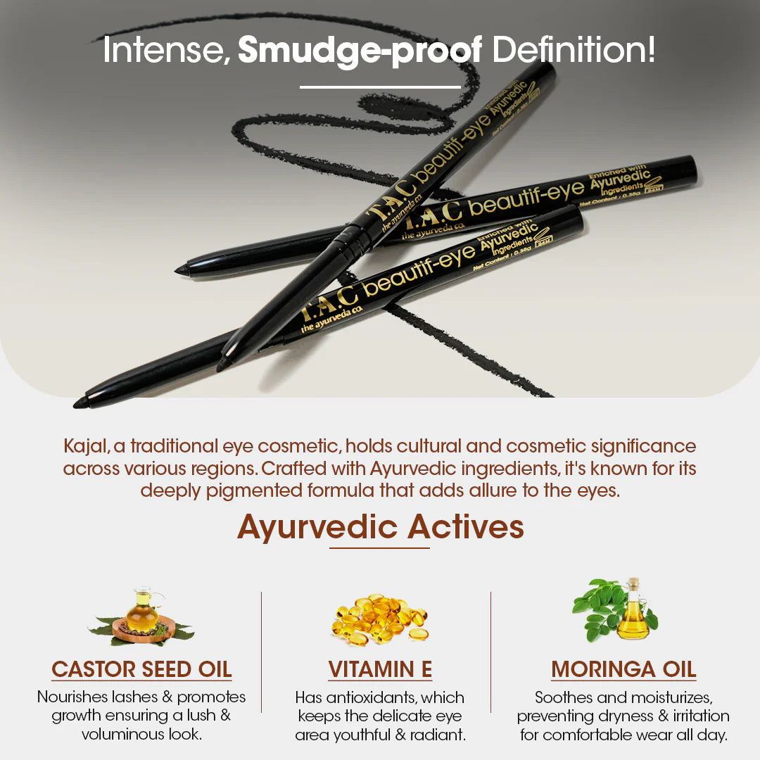 TAC - The Ayurveda Co. Beautif-eye Kajal - Intense Black Kajal