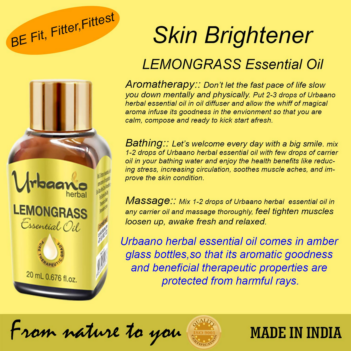 Urbaano Herbal Lemongrass Essential Oil