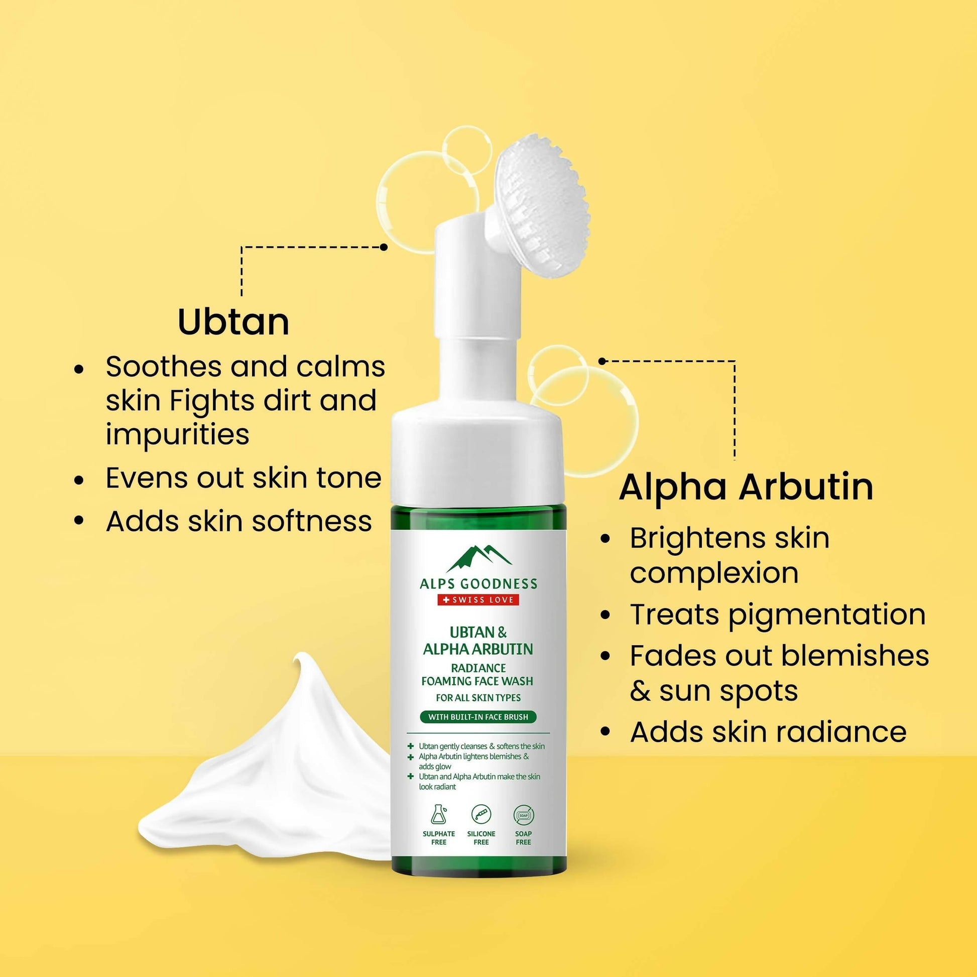 alps goodness ubtan alpha arbutin radiance foaming face wash buy in usa
