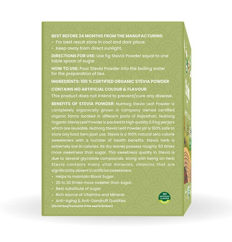 Nutriorg Certified Organic Stevia Powder