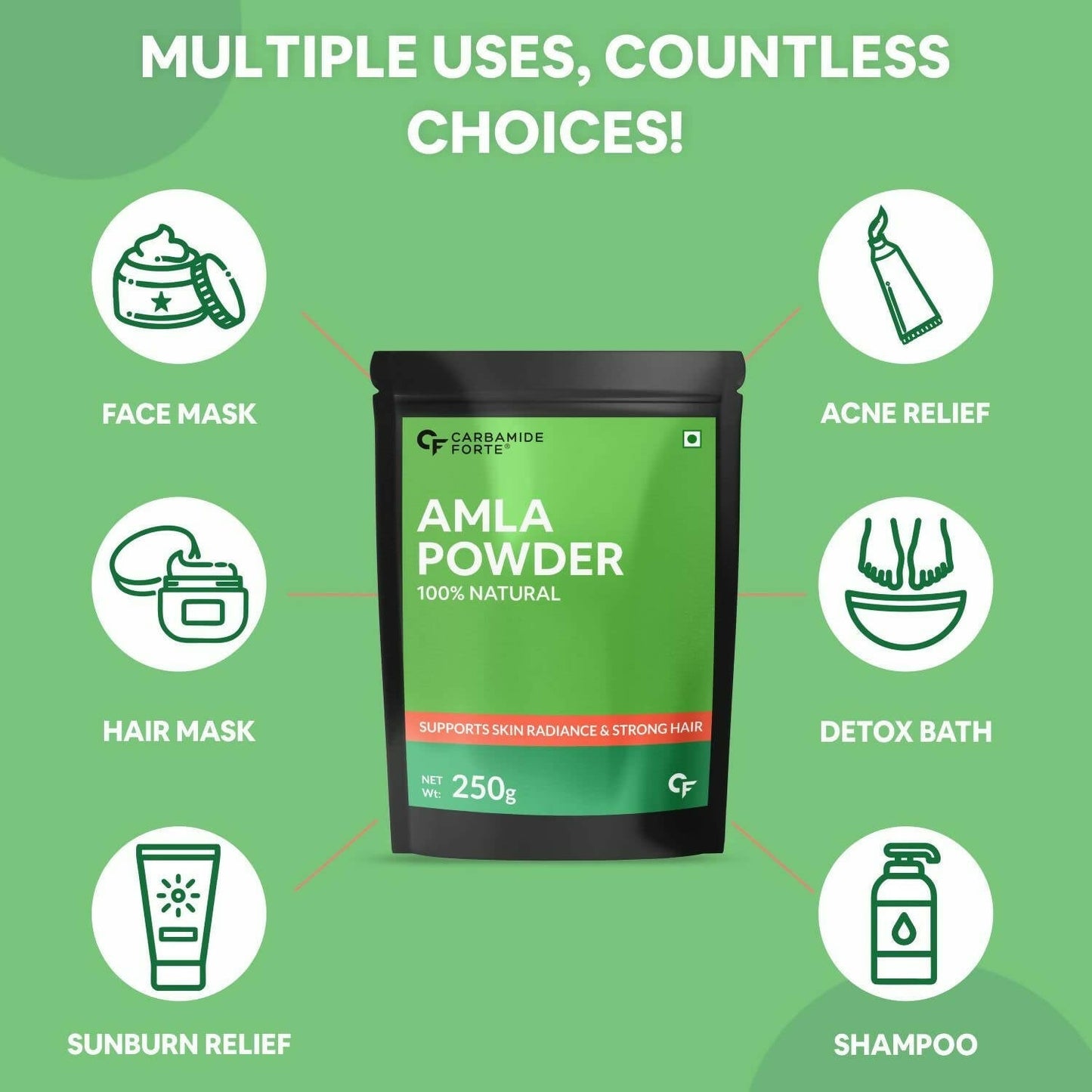 Carbamide Forte Amla Powder for Hair Growth & Skin