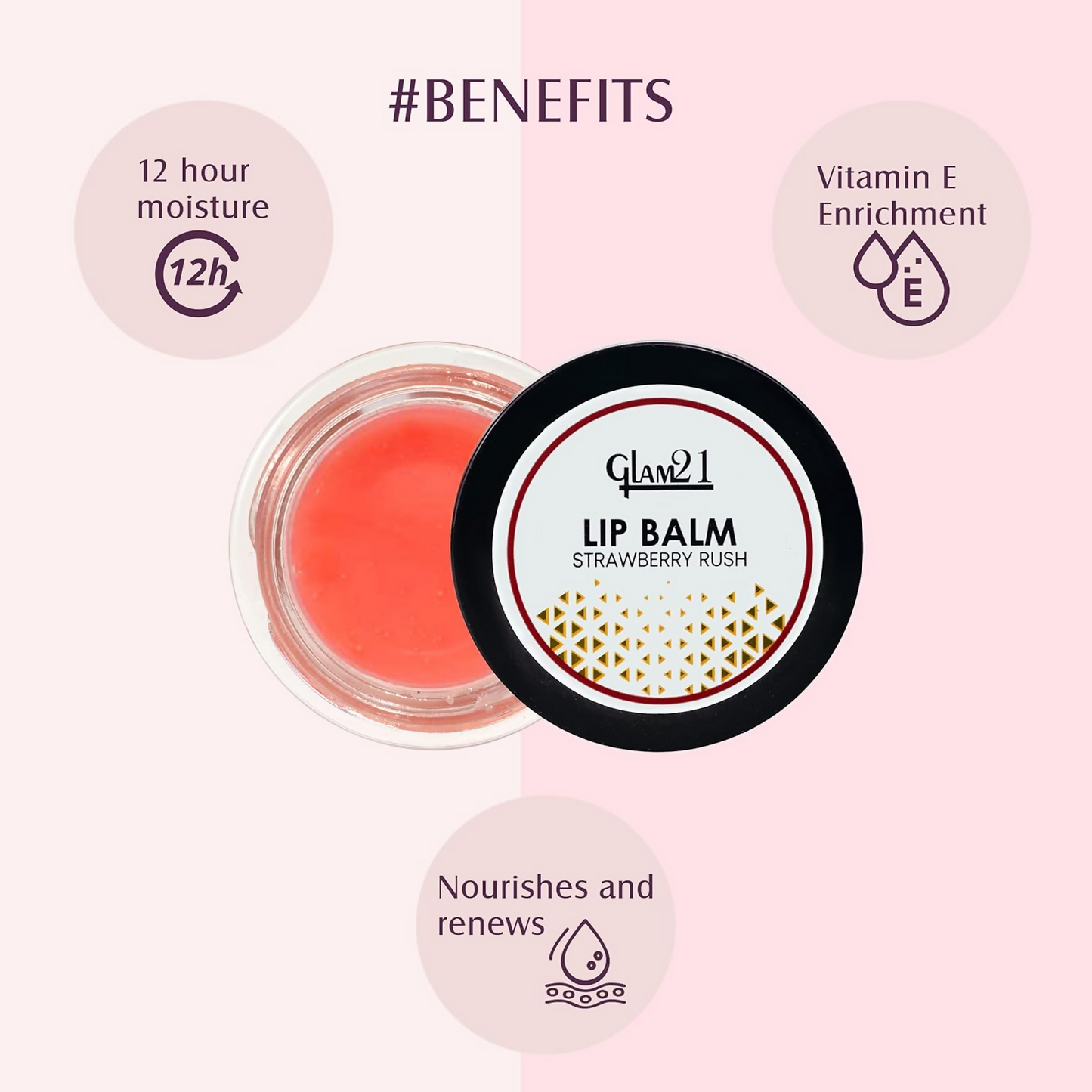 Glam21 Lip Balm In Strawberry Rush Flavour