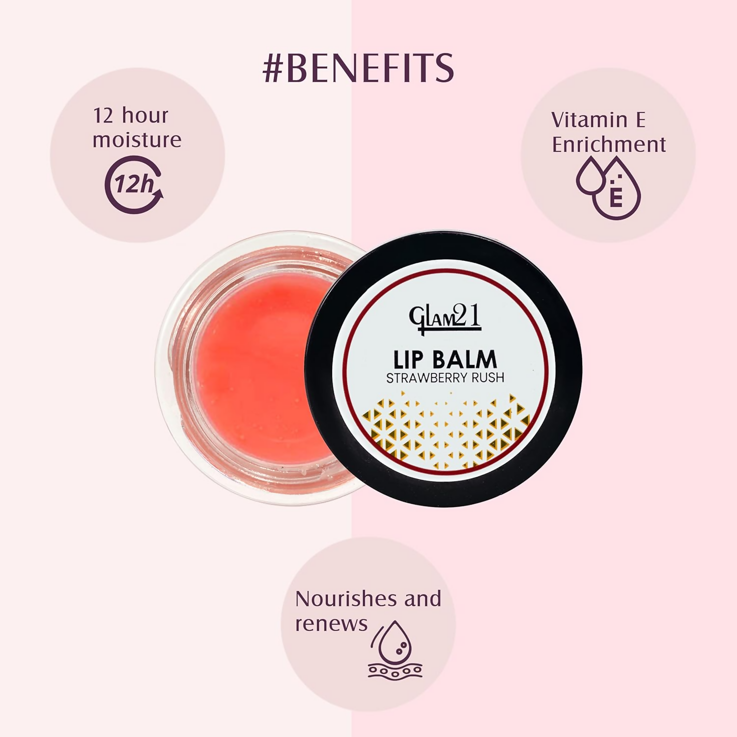 Glam21 Lip Balm In Strawberry Rush Flavour