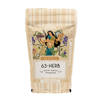 Old School Rituals 63-Herb Hair Wash Powder Natural Shampoo Powder with 35 Dry Herbs & 28 Fresh Herbs