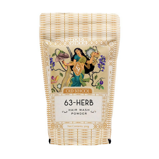 Old School Rituals 63-Herb Hair Wash Powder Natural Shampoo Powder with 35 Dry Herbs & 28 Fresh Herbs