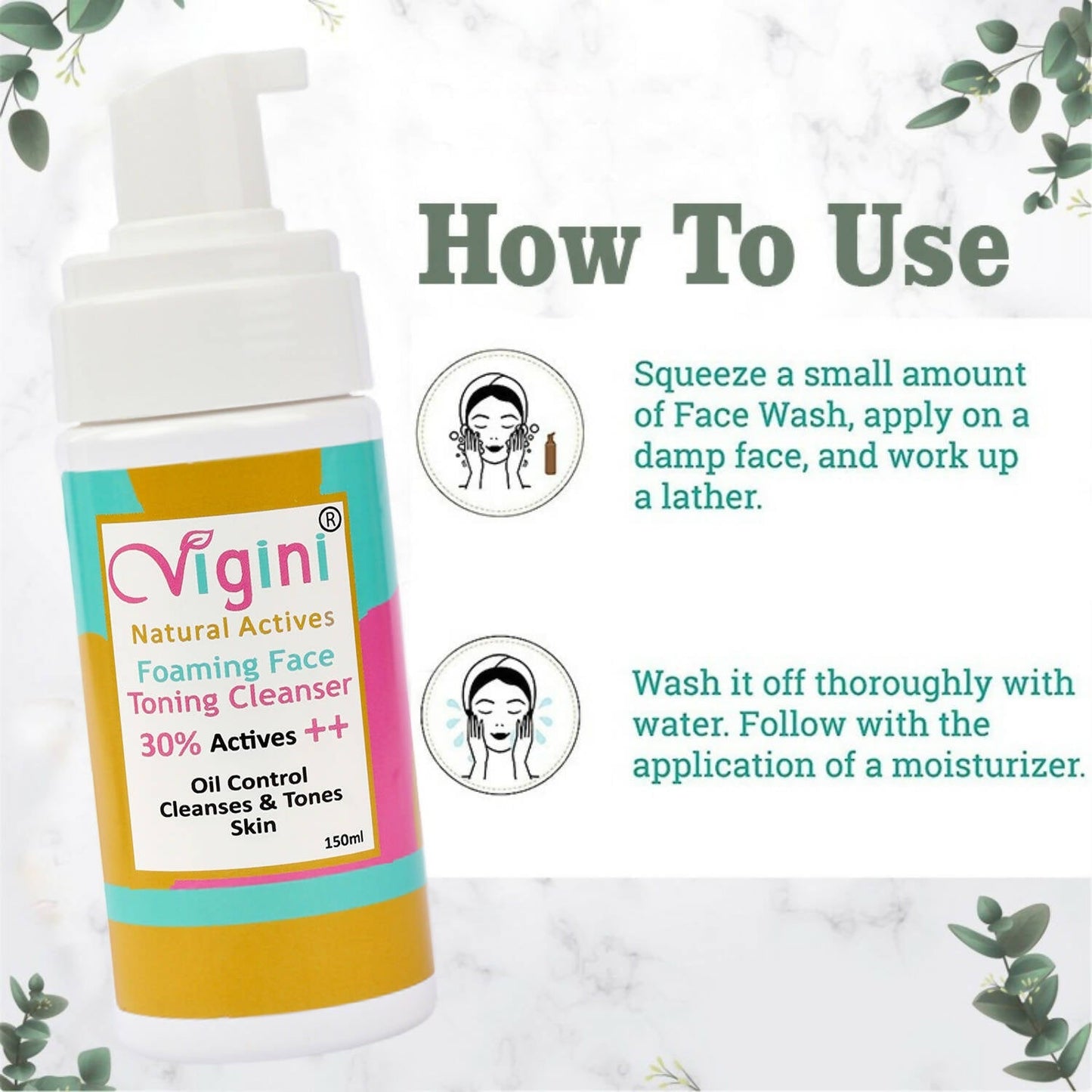 vigini natural actives foaming face toning cleanser face wash for men women buy in usa