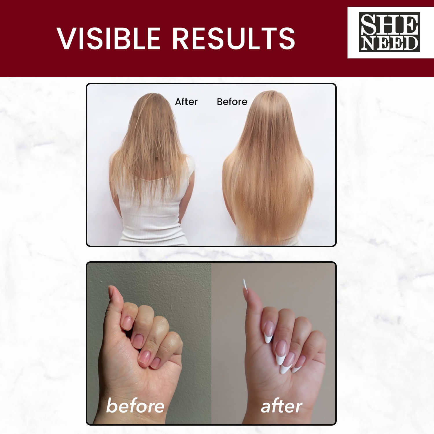 SheNeed Hair, Skin & Nails Vitamins Capsules