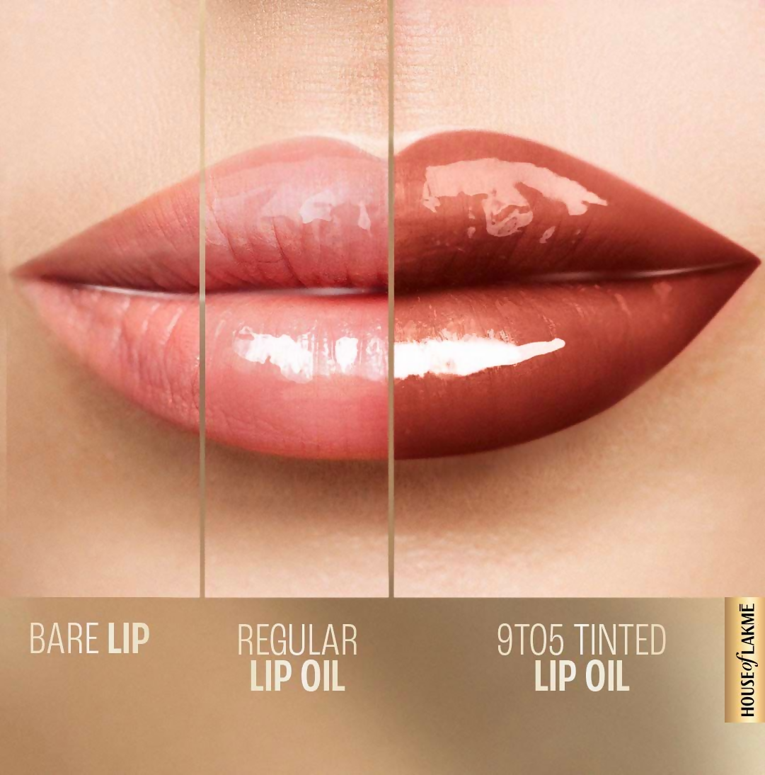 Lakme 9to5 Overtime Shine Tinted Lip Oil  - Cocoa Truffle