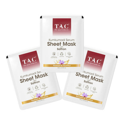 TAC - The Ayurveda Co. Kumkumadi Serum Sheet Mask | with Saffron | for Nourished & Moisturized Skin - DrMediCart