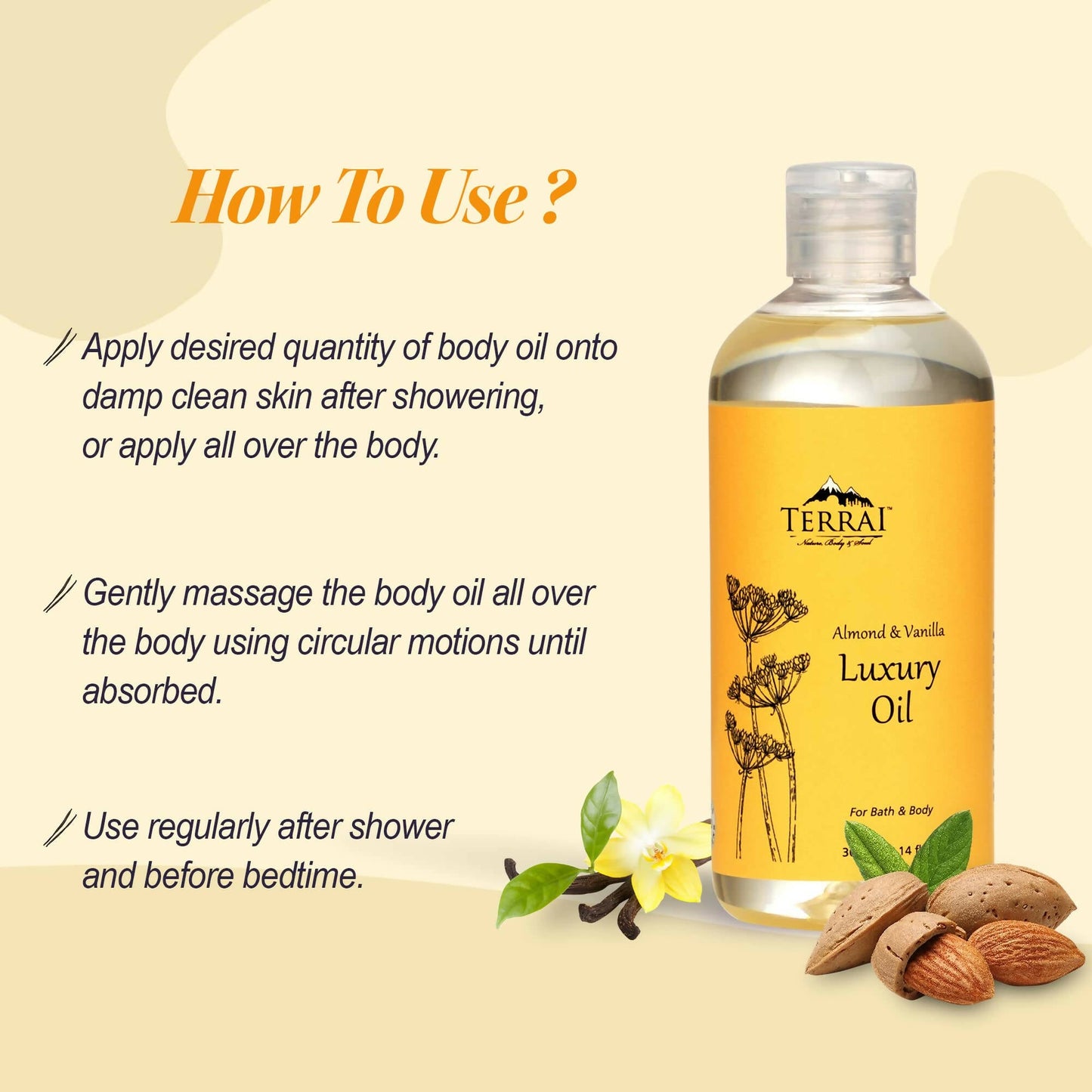 Terrai Almond & Vanilla Luxury Body Oil