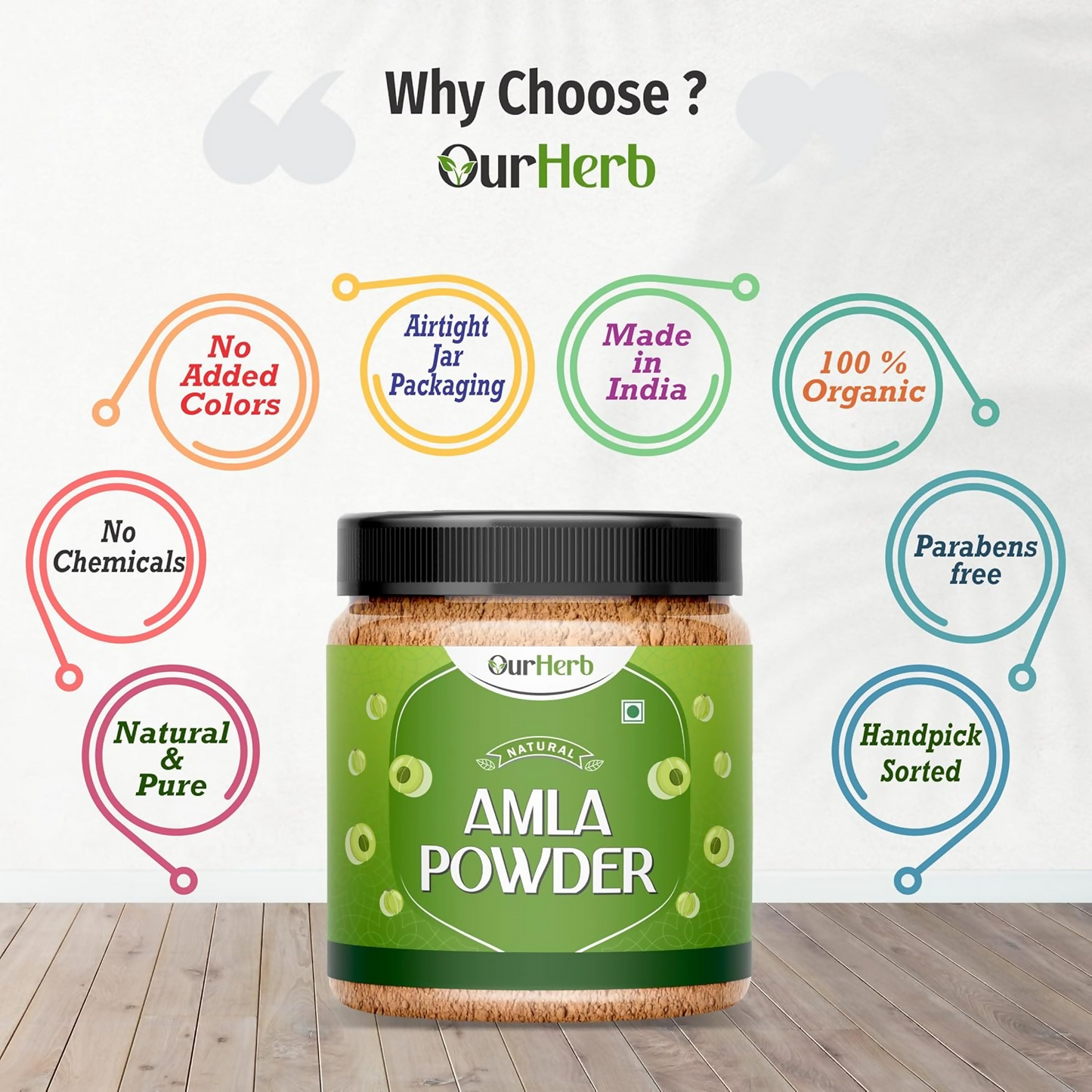 OurHerb Pure & Natural Amla Powder for Health, Skin & Hair