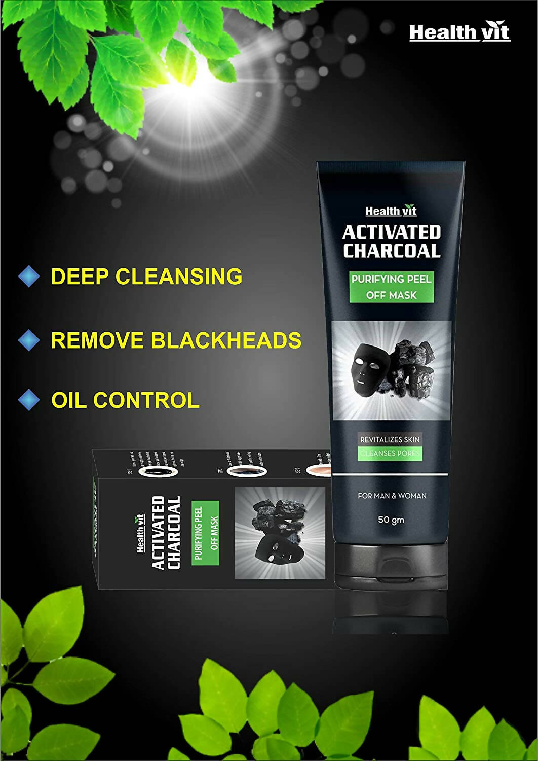 healthvit activated charcoal purifying peel off mask buy in usa