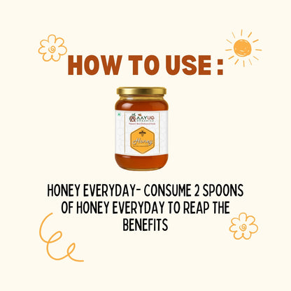 Aayug Organics Organic and Raw Honey, 100% Natural and Ayurvedic, Rich in Vitamins and Minerals
