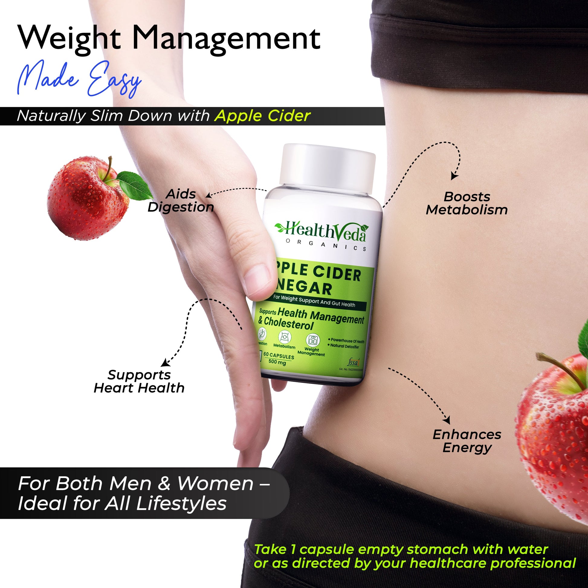 Health Veda Organics Apple Cider Vinegar Supplements Capsules