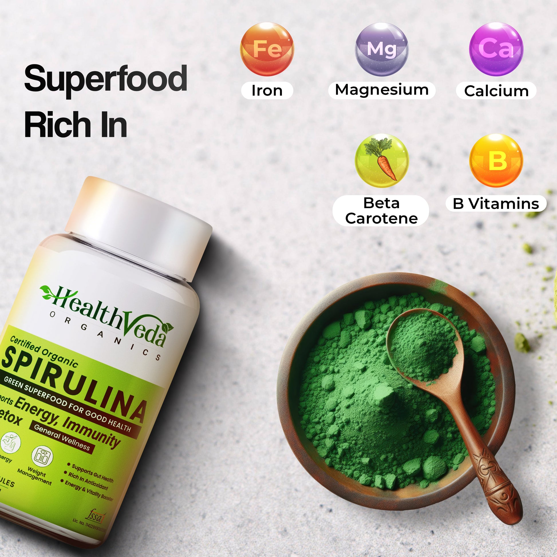 Health Veda Organics Spirulina Capsules