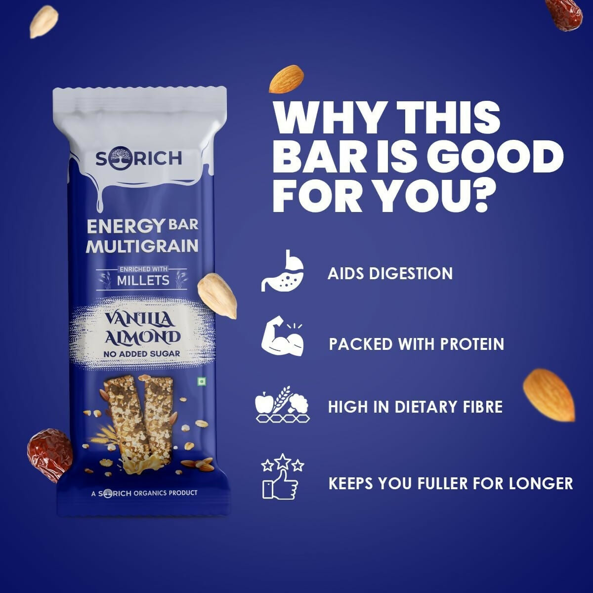 Sorich Organics Multigrain Energy Mini Bars Vanilla Almond